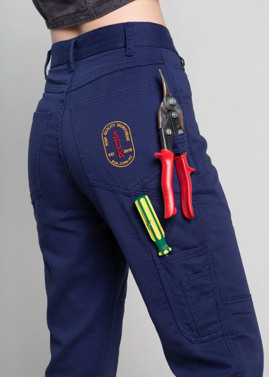 2 Way Work Pants Blue - Image 3