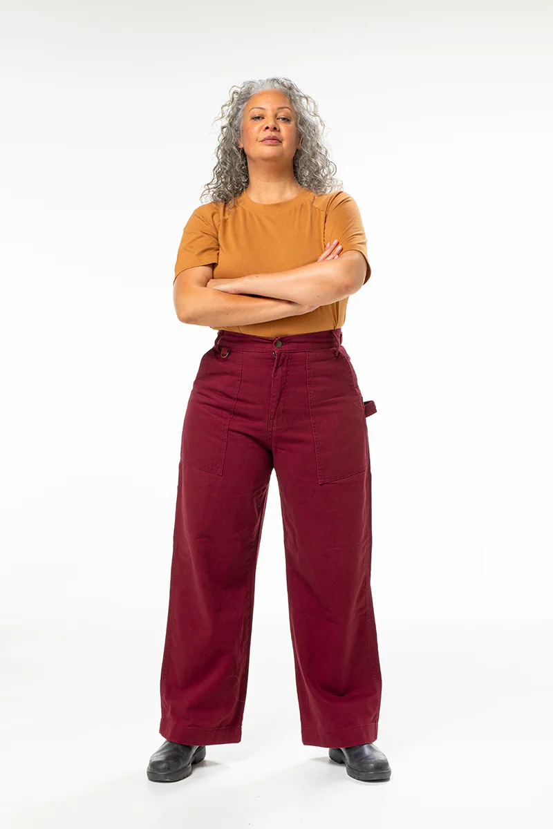 Construction Pants - Burgundy - Image 4