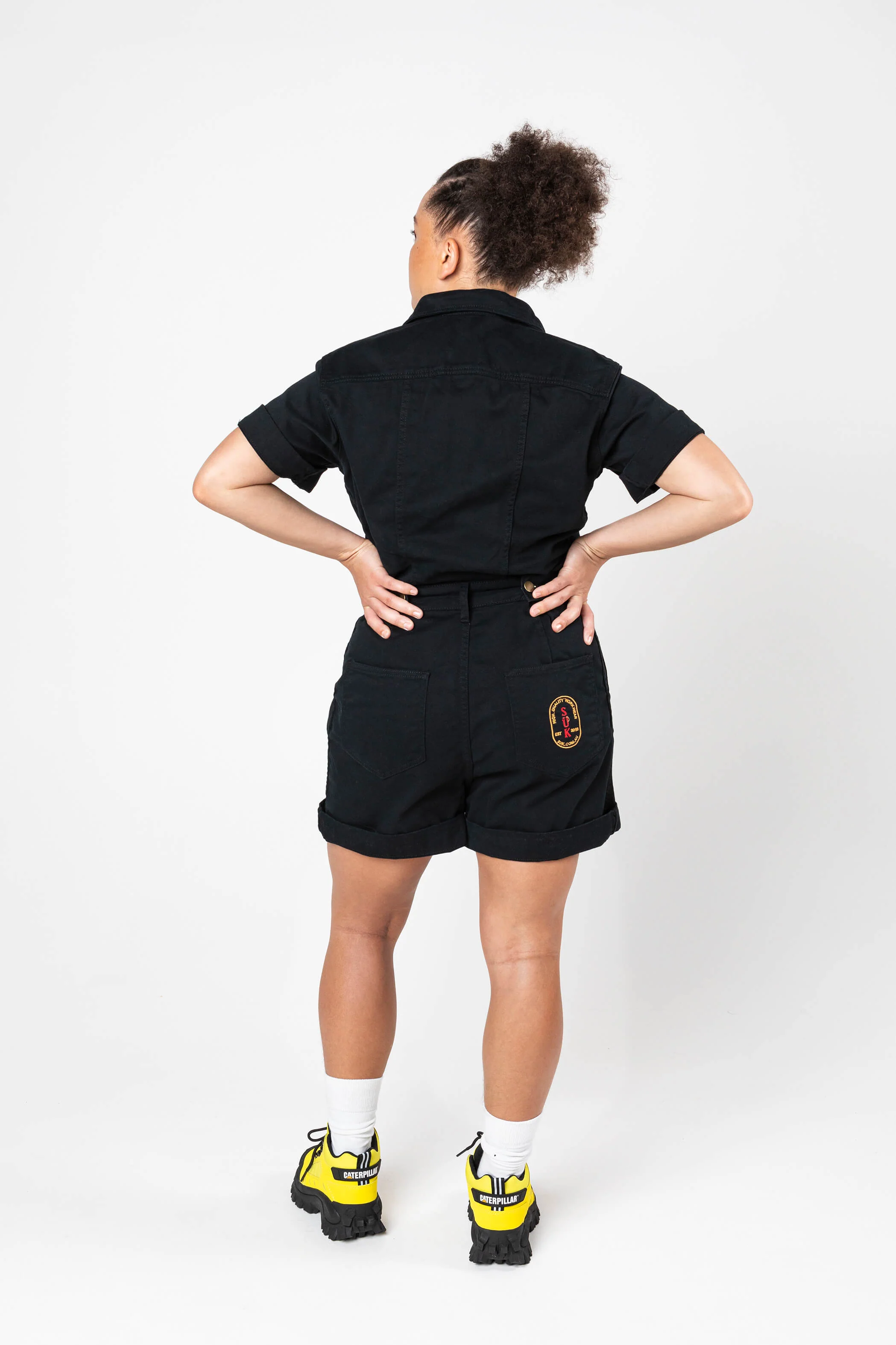 Cropped Ringer Suit - Short - Black - Image 2