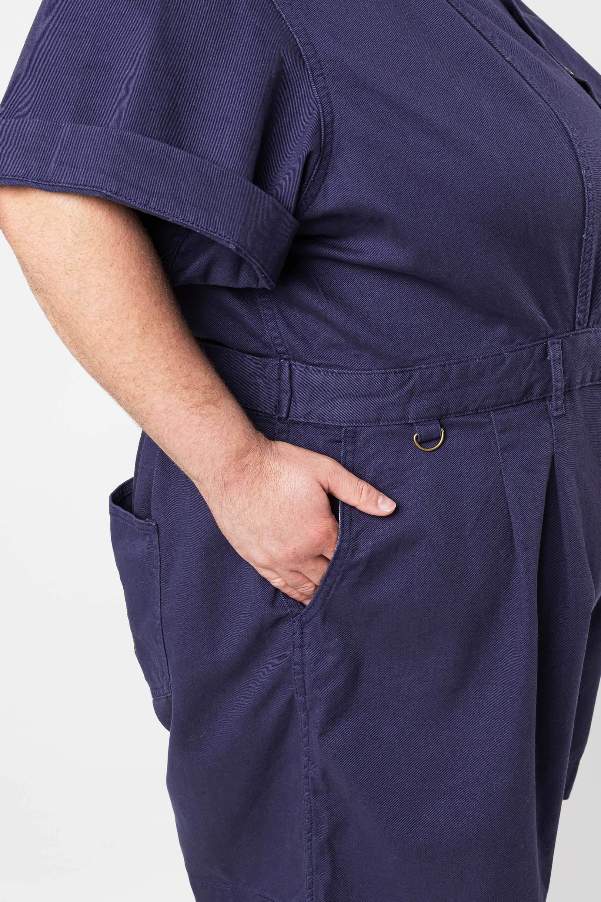 Cropped Ringer Suit - Short - Blue - Image 4