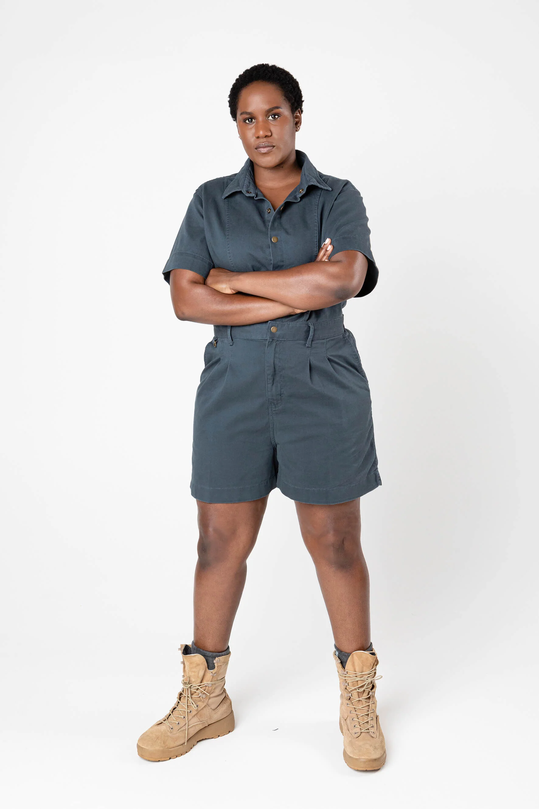 Cropped Ringer Suit - Short - Green - Image 2
