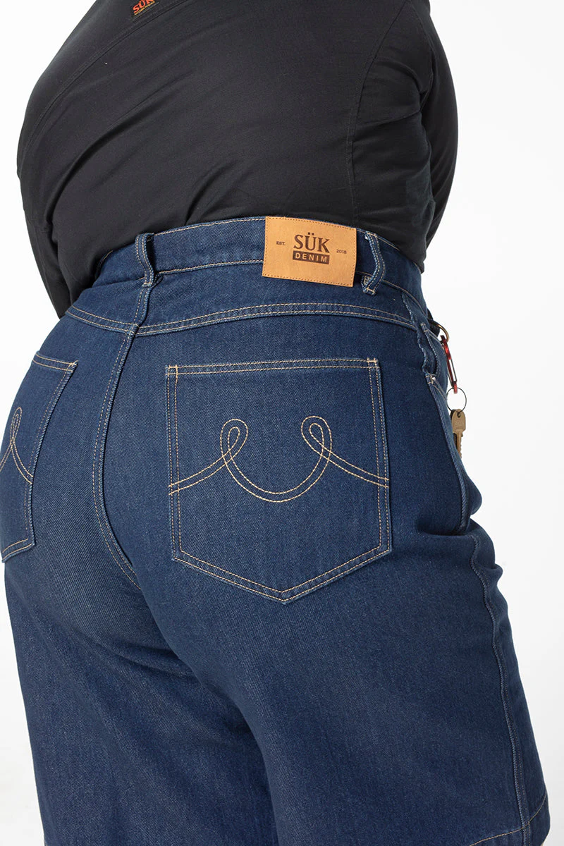 Denim Bermuda Shorts - Mid Blue - Image 4
