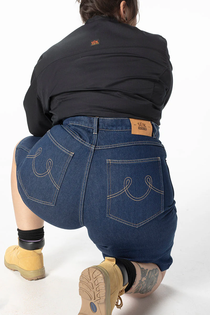 Denim Bermuda Shorts - Mid Blue - Image 5