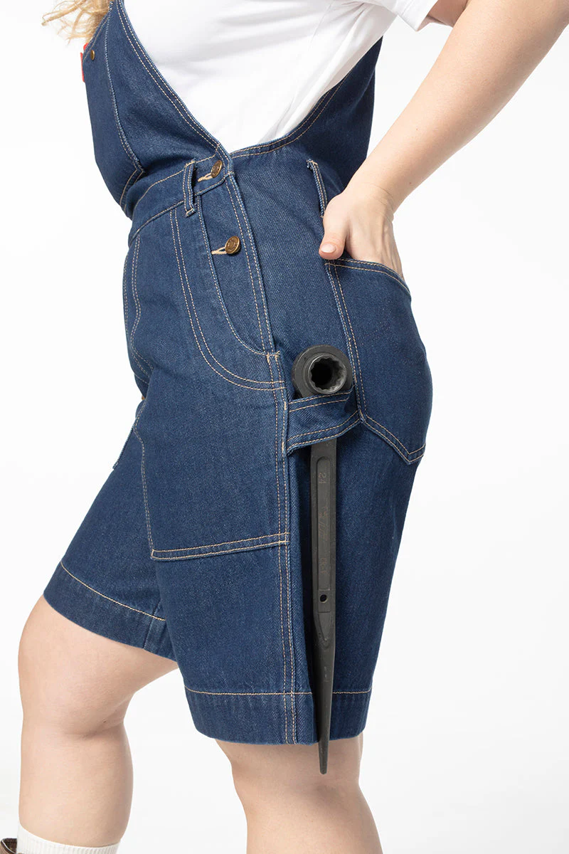 Denim Cropped Brumby Suit - Mid Blue - Image 11