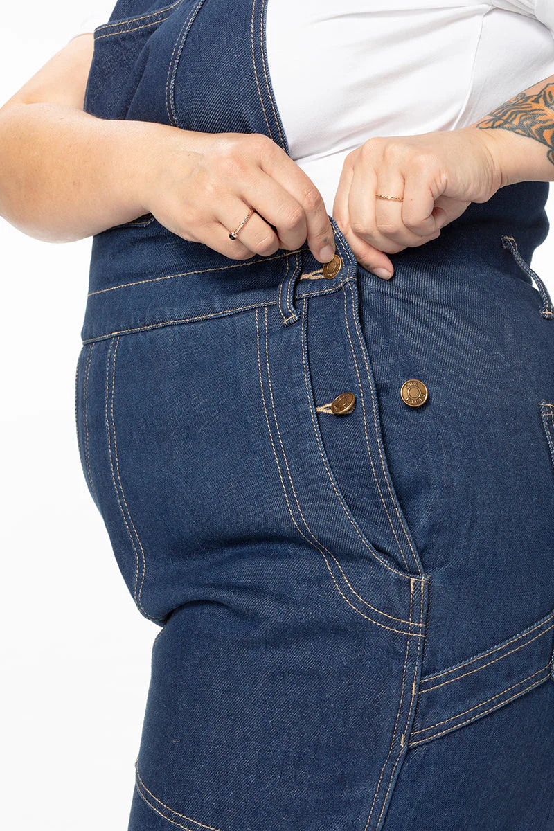 Denim Cropped Brumby Suit - Mid Blue - Image 5
