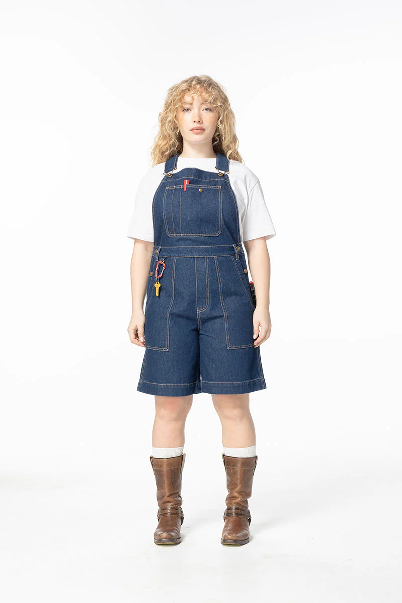 Denim Cropped Brumby Suit - Mid Blue - Image 8