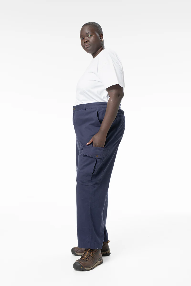 Mid Rise Cargo Pants - Blue - Image 4