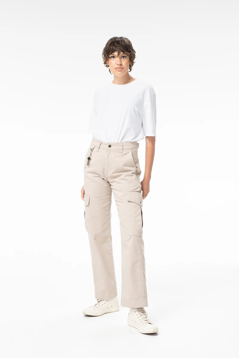 Mid Rise Cargo Pants - Stone - Image 2