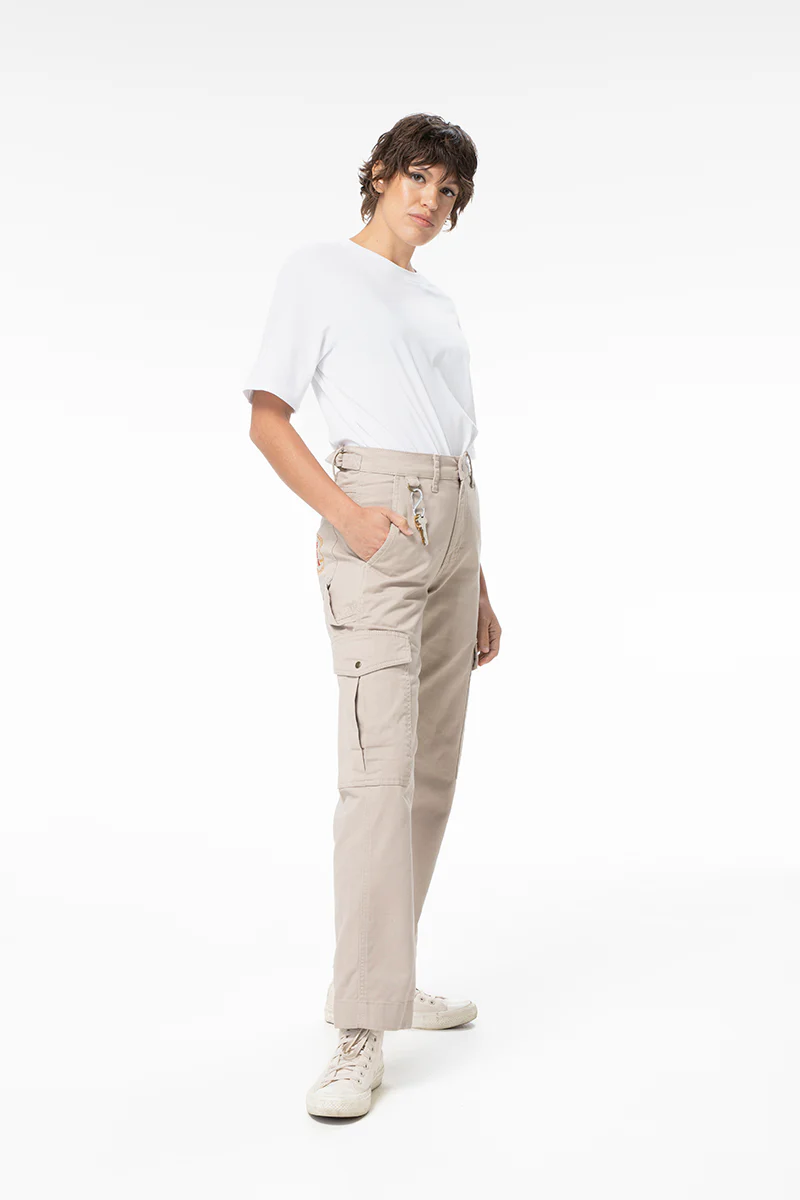 Mid Rise Cargo Pants - Stone - Image 3