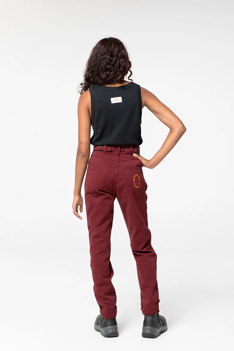 Plain Pants - Burgundy - Image 3