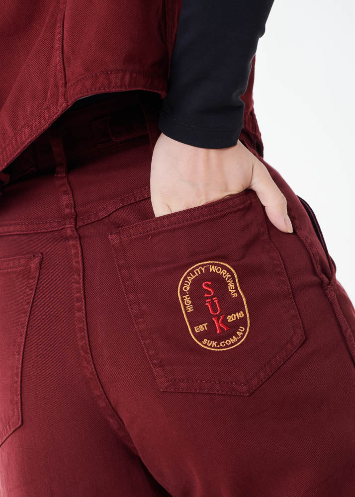 Station Pants - Burgundy - Image 4